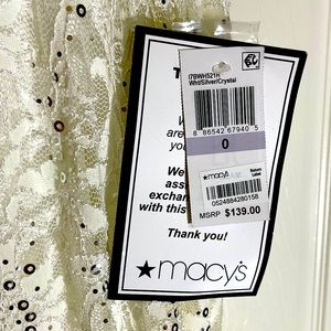 Macy’s designer prom or homecoming dress. White. Size 0